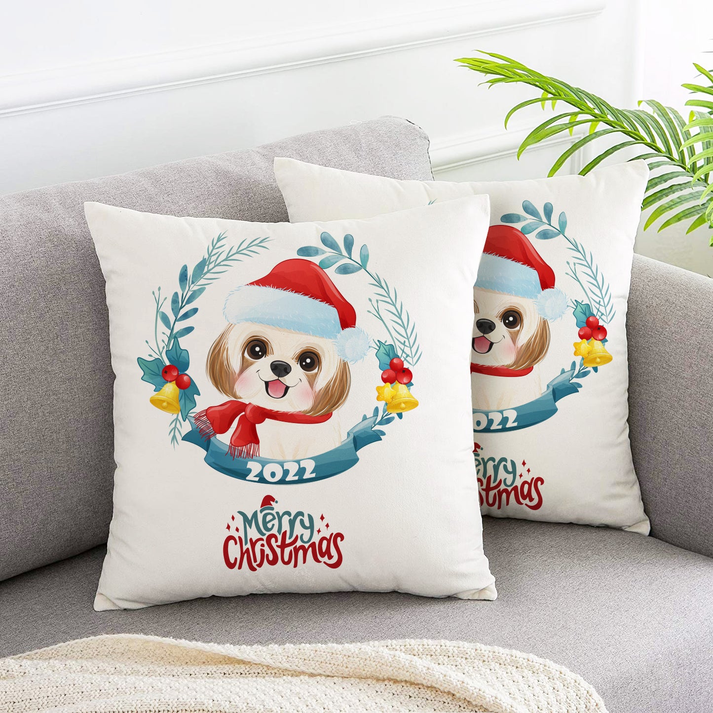 Garland Pet Christmas Celebration pillow covers 2pcs