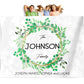 Giant Green Leaves Wreath Personalized Family Name Blanket