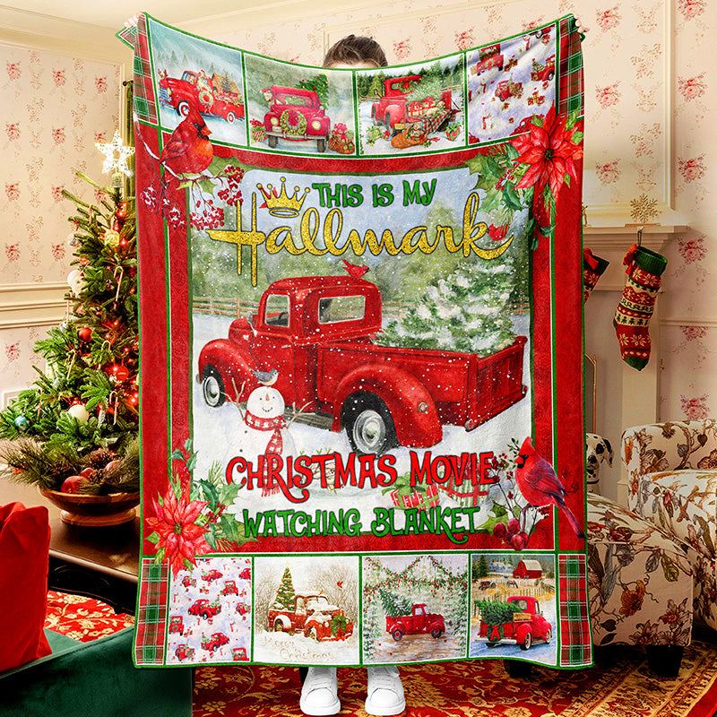 Red Truck And Snowman Christmas Blanket Sherpa Fleece Blanket Snowman Quilt Hallmark Blanket