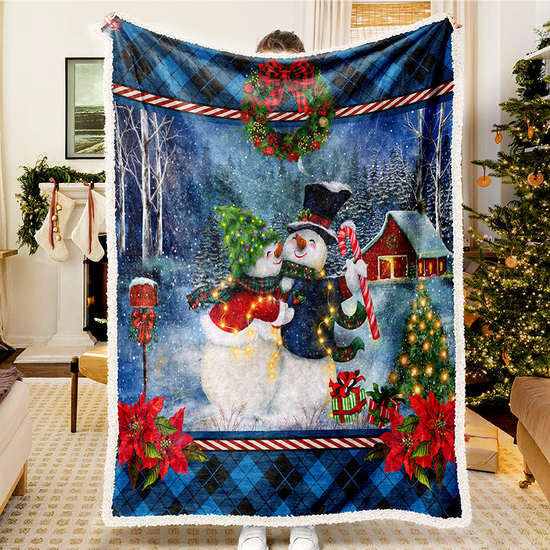 Sweet Snowman Family Blanket