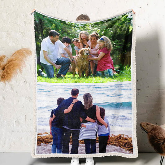 Personalized Photo Blanket 2 Photos for Family