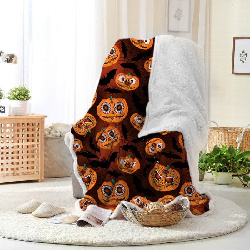 Jollyvogue Halloween Horror Pumpkin Red Eye Bat Spider Web Halloween Blanket 2022 Soft Sherpa And Fleece Blanket