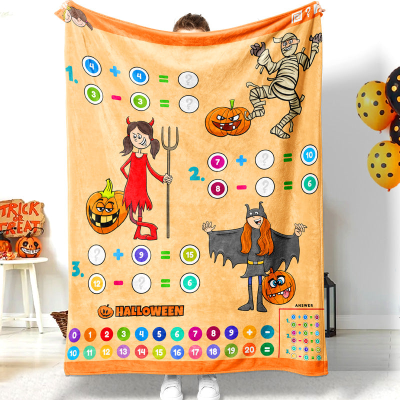 Jollyvogue Halloween Cartoon Witch Pumpkin Mummy Counting Memorial Halloween Halloween Blanket 2022 Soft Sherpa And Fleece Blanket