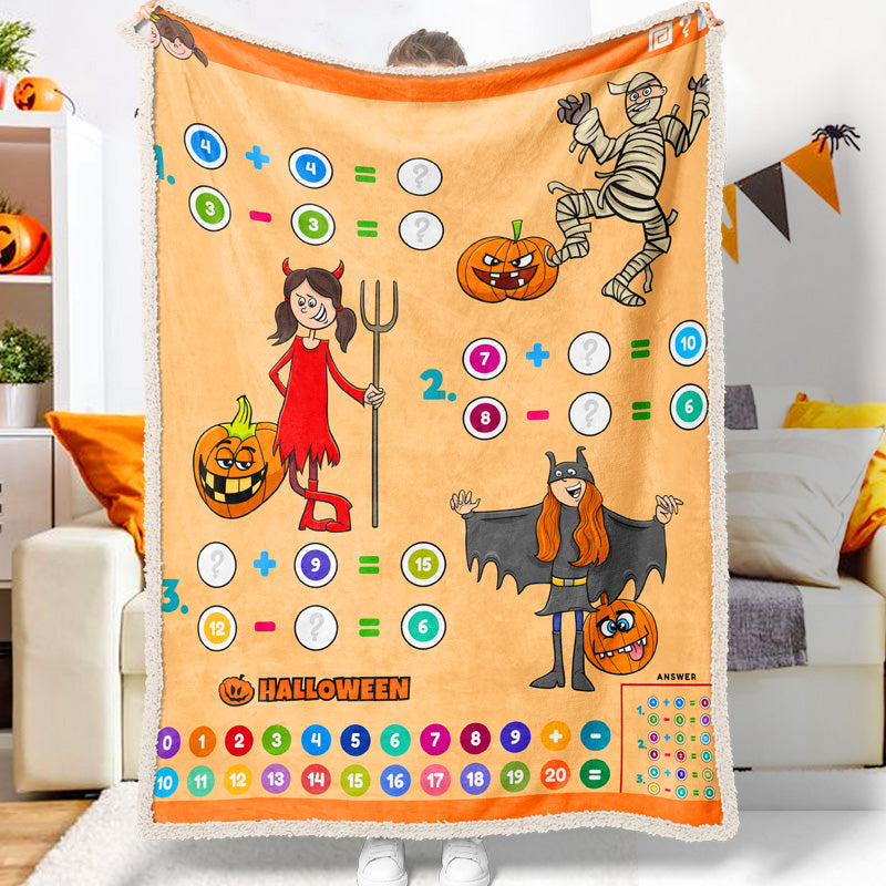 Jollyvogue Halloween Cartoon Witch Pumpkin Mummy Counting Memorial Halloween Halloween Blanket 2022 Soft Sherpa And Fleece Blanket