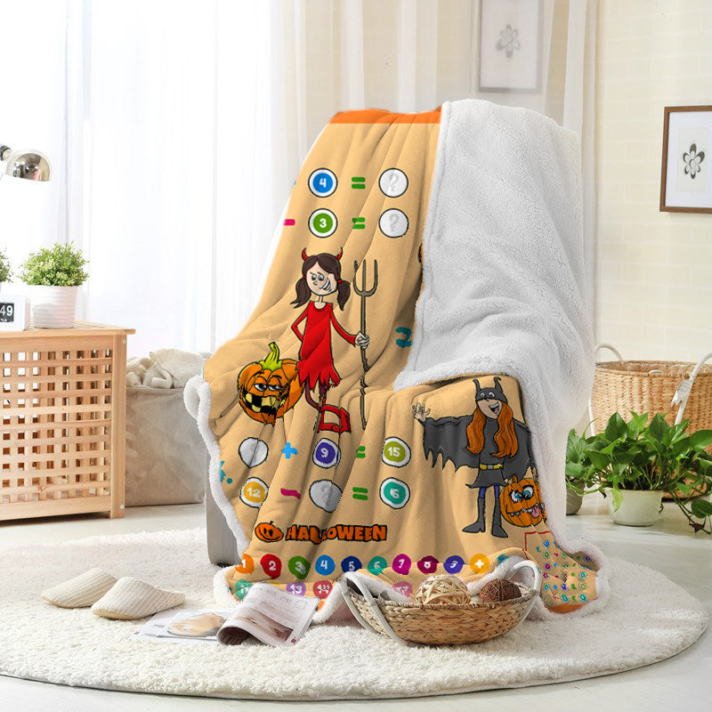 Jollyvogue Halloween Cartoon Witch Pumpkin Mummy Counting Memorial Halloween Halloween Blanket 2022 Soft Sherpa And Fleece Blanket