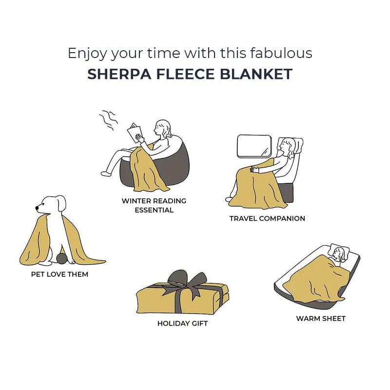 Santa And Elk Christmas Blanket Sherpa Fleece Blanket