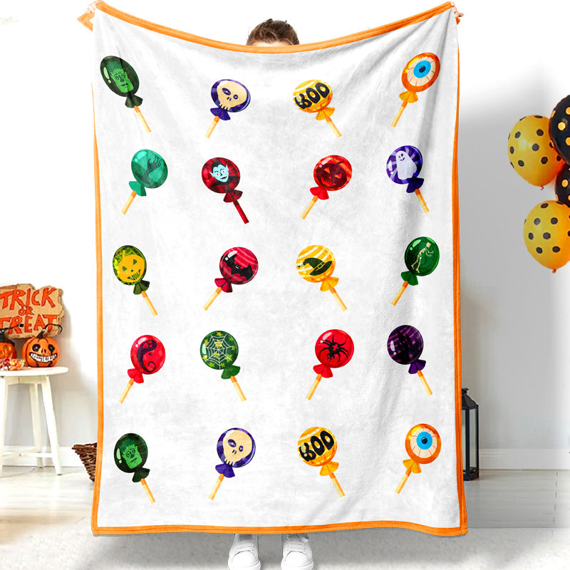 Jollyvogue Halloween Candy Lollipop Halloween Design Halloween Blanket 2022 Soft Sherpa And Fleece Blanket