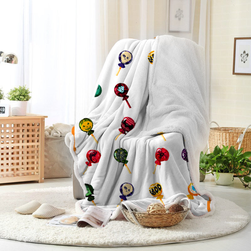 Jollyvogue Halloween Candy Lollipop Halloween Design Halloween Blanket 2022 Soft Sherpa And Fleece Blanket
