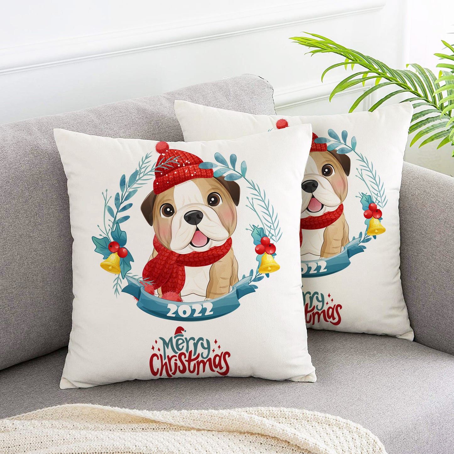 Garland Pet Christmas Celebration pillow covers 2pcs