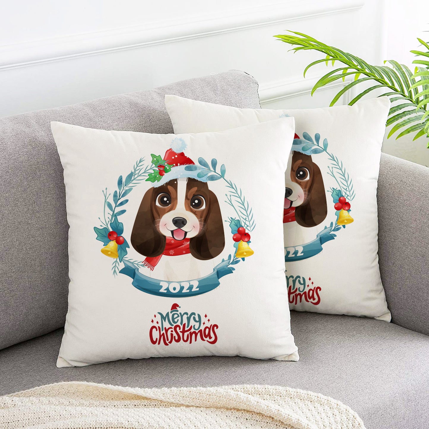 Garland Pet Christmas Celebration pillow covers 2pcs