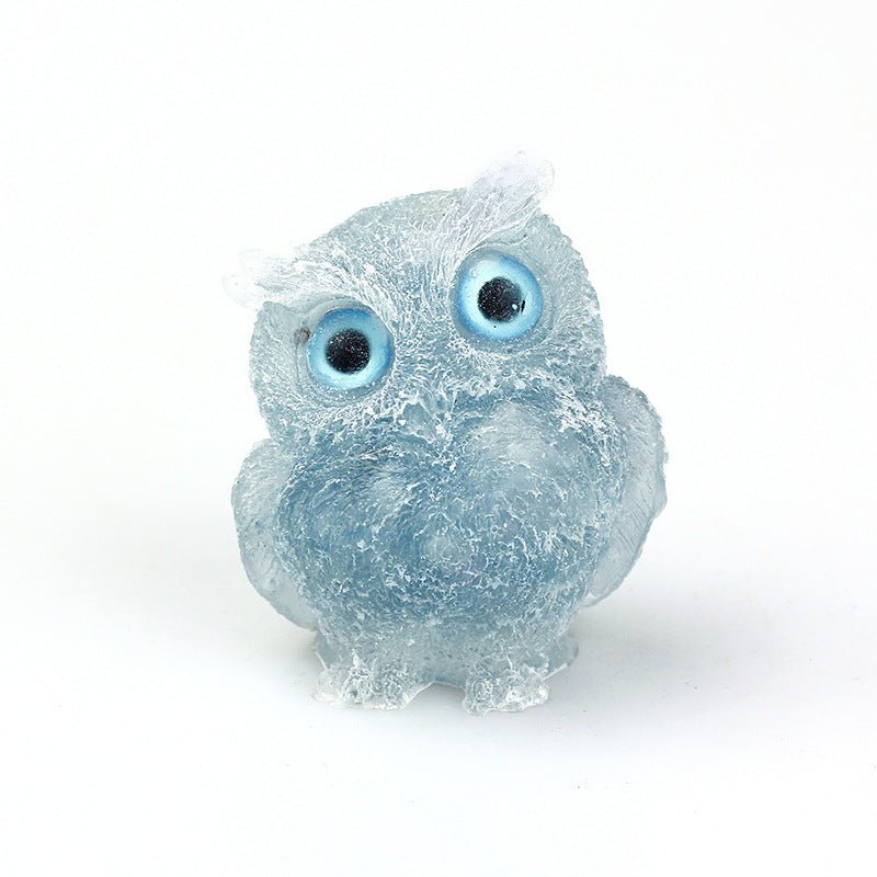 Natural Crystal Gemstone Owl
