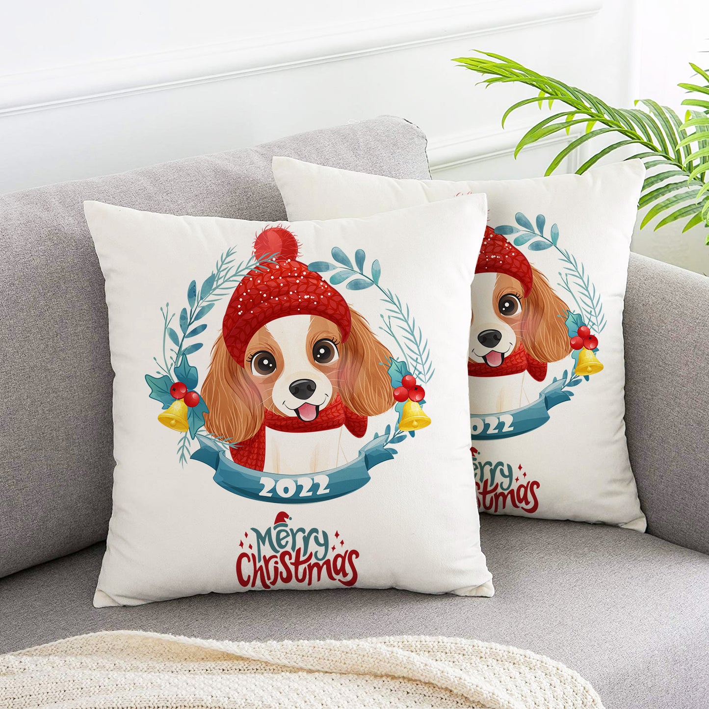 Garland Pet Christmas Celebration pillow covers 2pcs