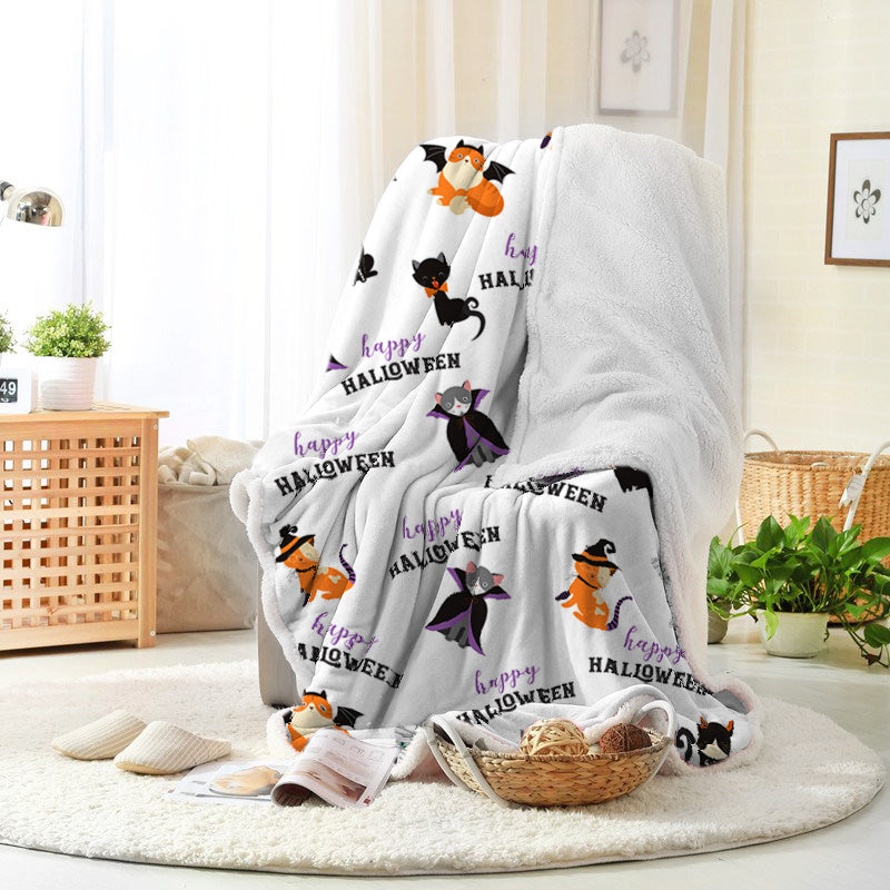 Halloween Wizard Kitten Happy Halloween Mummy Kitten Wizard Hat Halloween Blanket