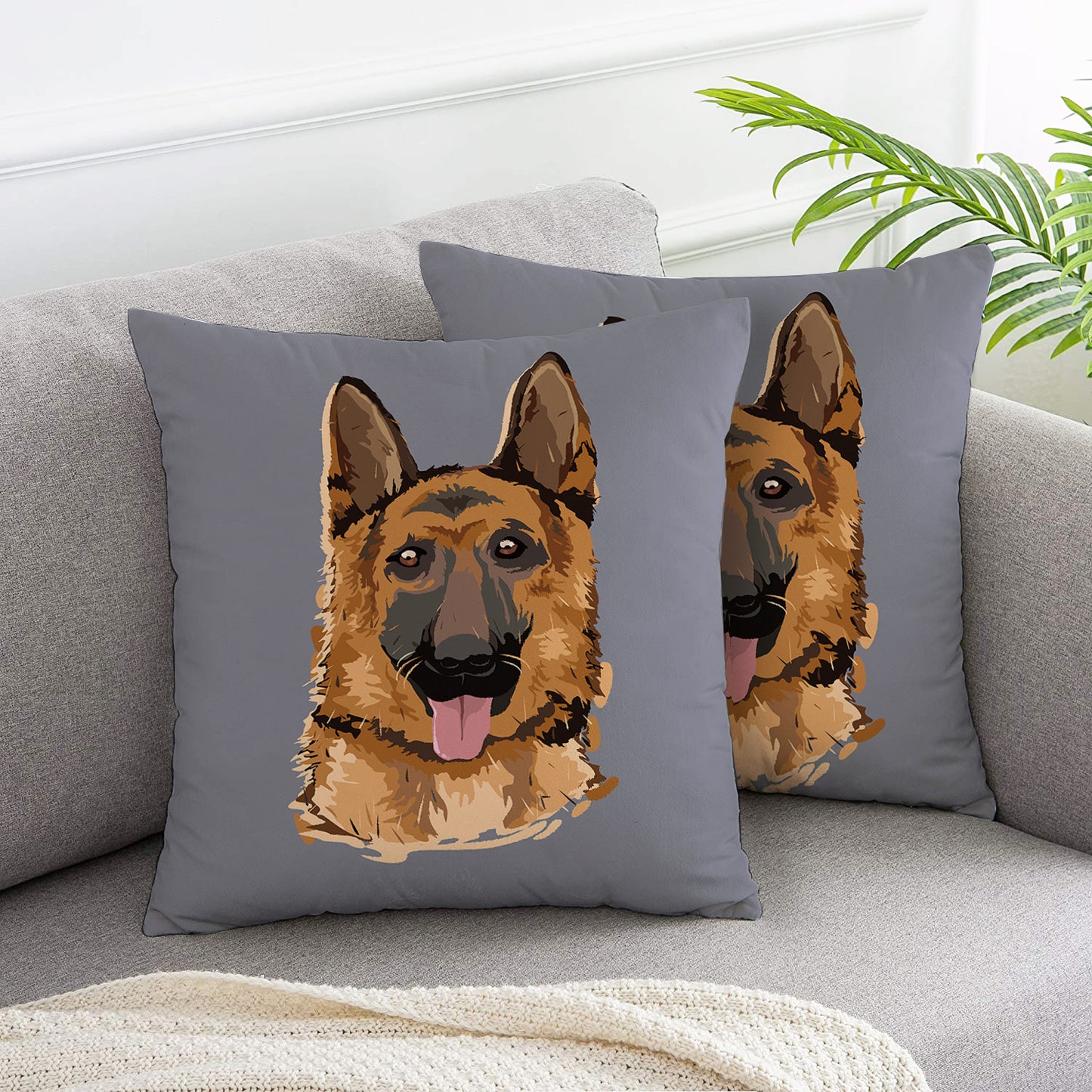 German Shepherd Throw Pillow Cushion Covers