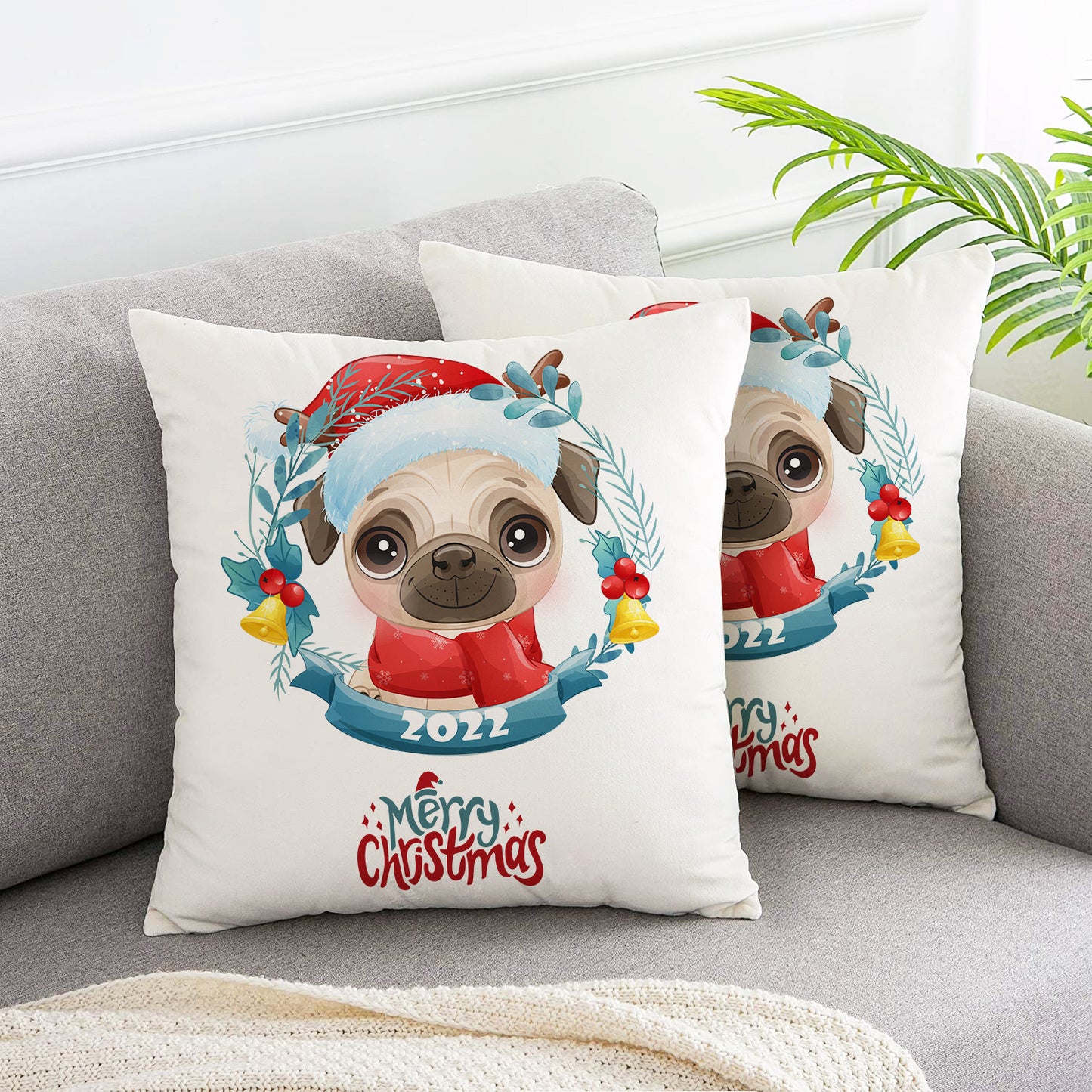 Garland Pet Christmas Celebration pillow covers 2pcs