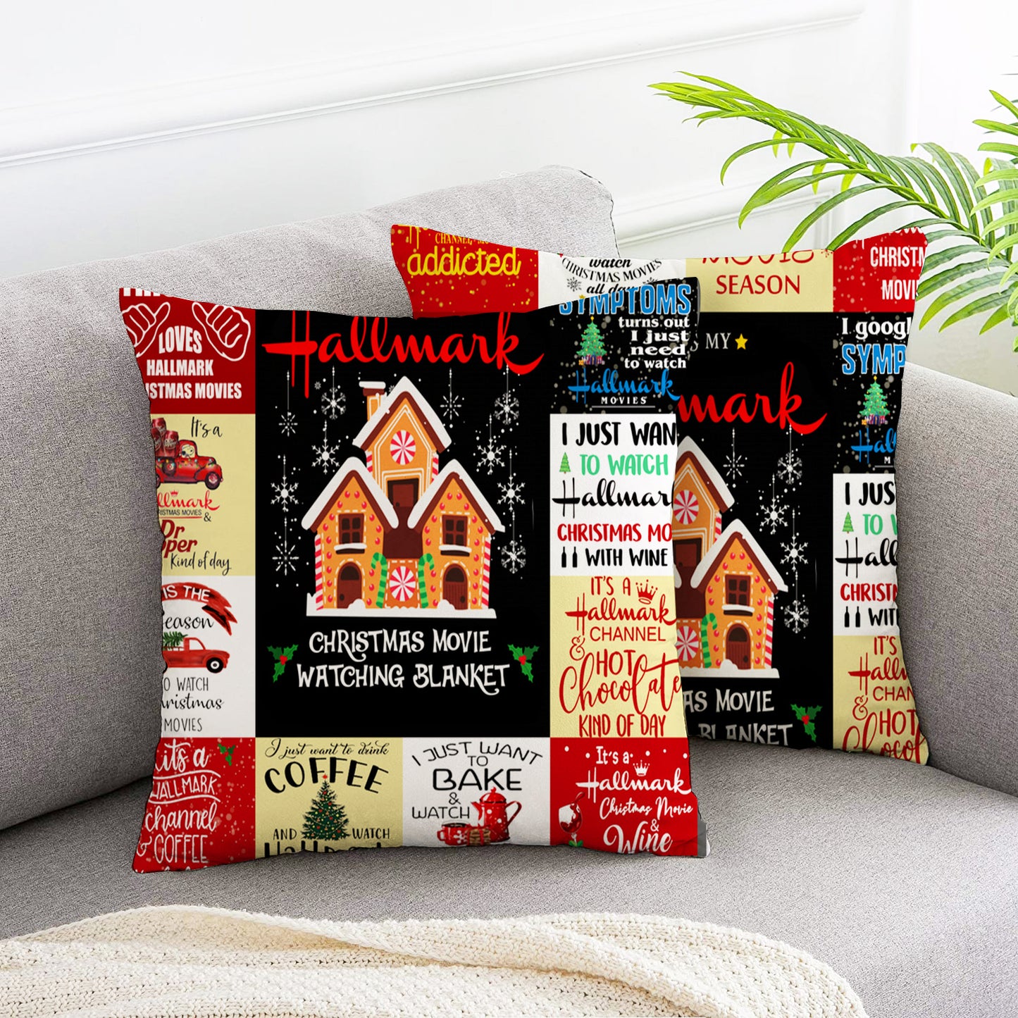 Christmas Patchwork Celebration pillow covers 2pcs