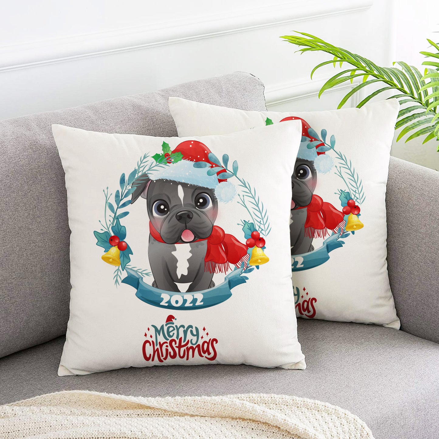 Garland Pet Christmas Celebration pillow covers 2pcs