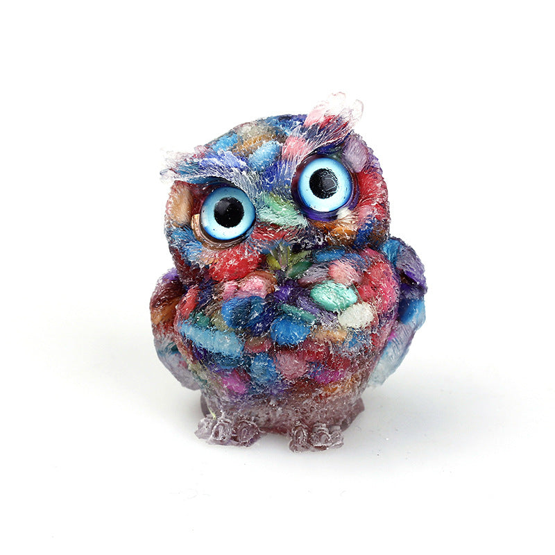 Natural Crystal Gemstone Owl