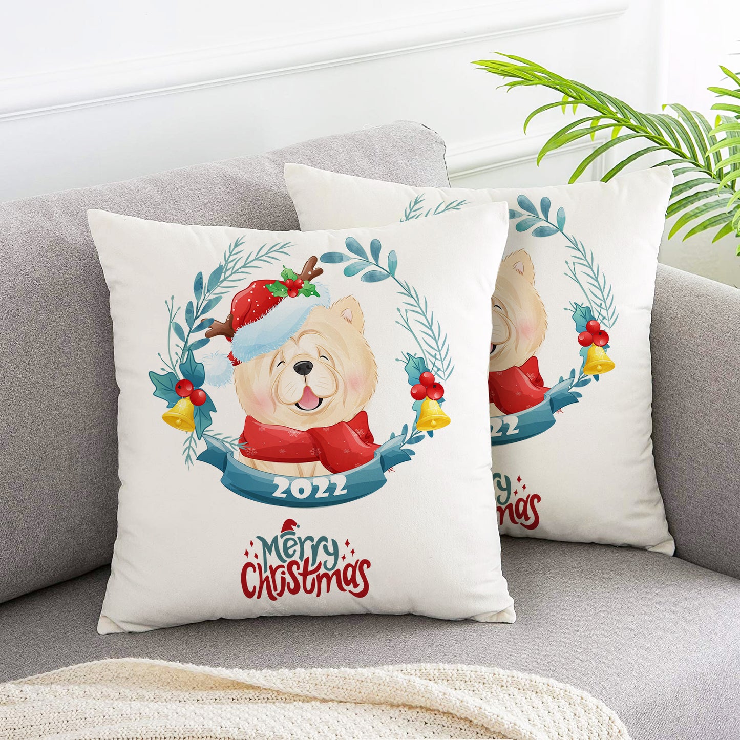 Garland Pet Christmas Celebration pillow covers 2pcs