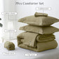 JOLLYVOGUE Bedding Comforter Set, Ultra-Soft Bed in a Bag 7 Pieces, Oeko-TEX Certified Bedding Set with Down Alternative Comforter, Sheets, Pillowcases & Shams