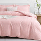 JOLLYVOGUE Queen Size Striped Duvet Cover Set, 3 Pieces Soft Microfiber Bedding with Zipper Closure & 8 Corner Ties