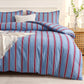 JOLLYVOGUE Queen Size Striped Duvet Cover Set, 3 Pieces Soft Microfiber Bedding with Zipper Closure & 8 Corner Ties