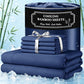Jollyvogue Extra Deep Pocket Bamboo Sheets - 6 Pcs Breathable &Cooling for Hot Sleepers , Hotel Luxury Fitted Soft Wrinkle-Free For Extra Deep Mattresses, Room Decor, Twin/Full/Queen/King Size Pillowcase Sets