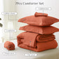 JOLLYVOGUE Bedding Comforter Set, Ultra-Soft Bed in a Bag 7 Pieces, Oeko-TEX Certified Bedding Set with Down Alternative Comforter, Sheets, Pillowcases & Shams