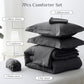 JOLLYVOGUE Bedding Comforter Set, Ultra-Soft Bed in a Bag 7 Pieces, Oeko-TEX Certified Bedding Set with Down Alternative Comforter, Sheets, Pillowcases & Shams
