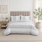 Jollyvogue Sahara Blush Queen Comforter Set 3-Piece, Boho Geometric Tribal Striped Bedding Set, Jacquard Comforter with 2 Pillow Shams, Soft Lightweight All Season Bed Set, Grey Peach White
