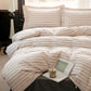 JOLLYVOGUE Queen Size Striped Duvet Cover Set, 3 Pieces Soft Microfiber Bedding with Zipper Closure & 8 Corner Ties