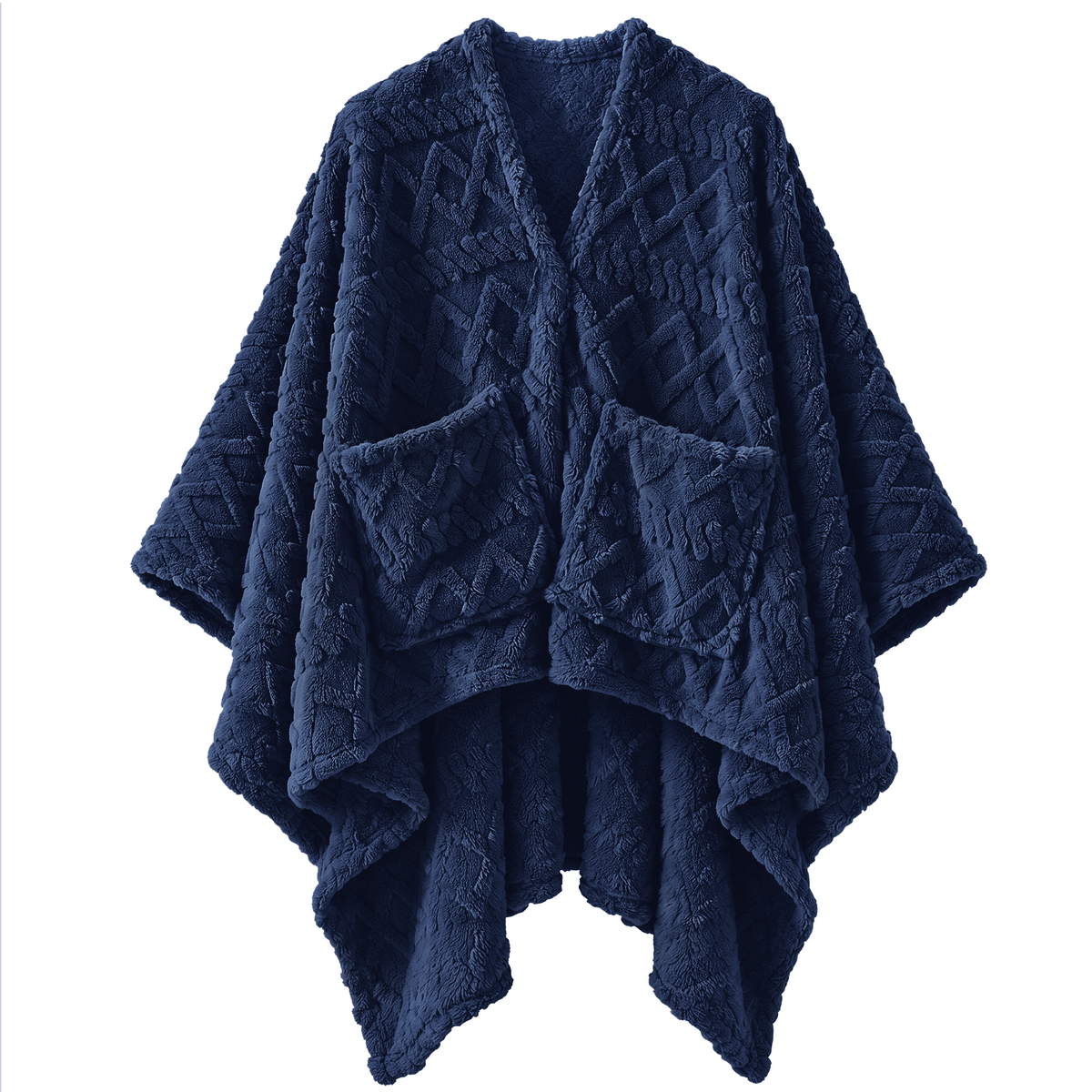 JOLLYVOGUE Wearable Blanket for Adults, Cozy Fleece Poncho with 2 Pockets