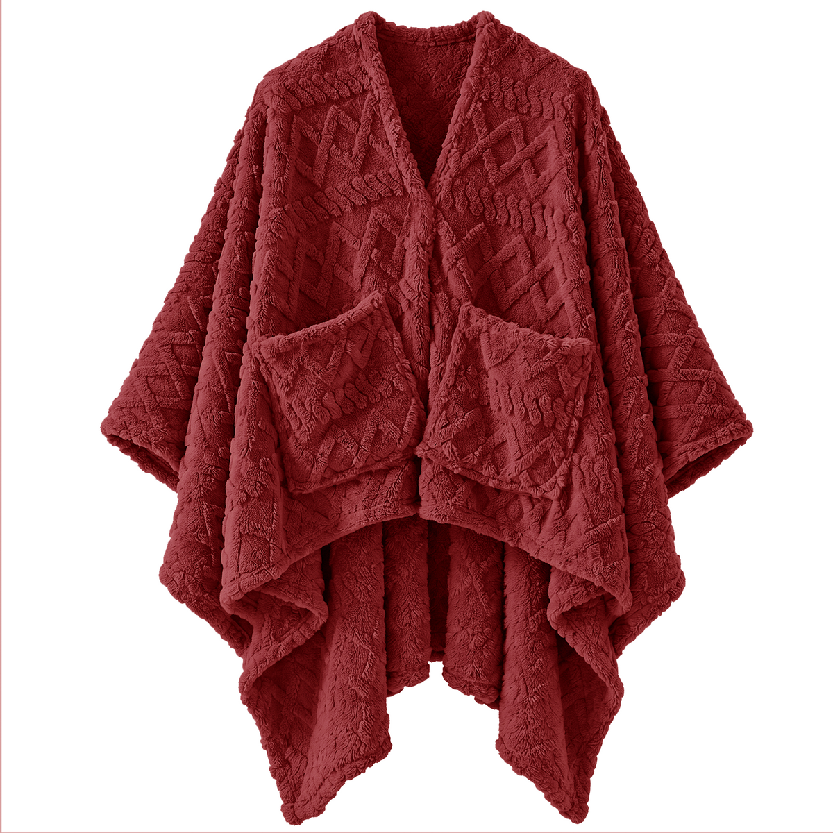 JOLLYVOGUE Wearable Blanket for Adults, Cozy Fleece Poncho with 2 Pockets