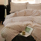 JOLLYVOGUE Queen Size Striped Duvet Cover Set, 3 Pieces Soft Microfiber Bedding with Zipper Closure & 8 Corner Ties