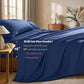 Jollyvogue Extra Deep Pocket Bamboo Sheets - 6 Pcs Breathable & Cooling Bed Sheet Set, Hotel Luxury Fitted Soft Wrinkle-Free For Mattresses, Room Decor, Twin/Full/Queen/King Size Pillowcase Sets,back to school,back to school shopping,home decor