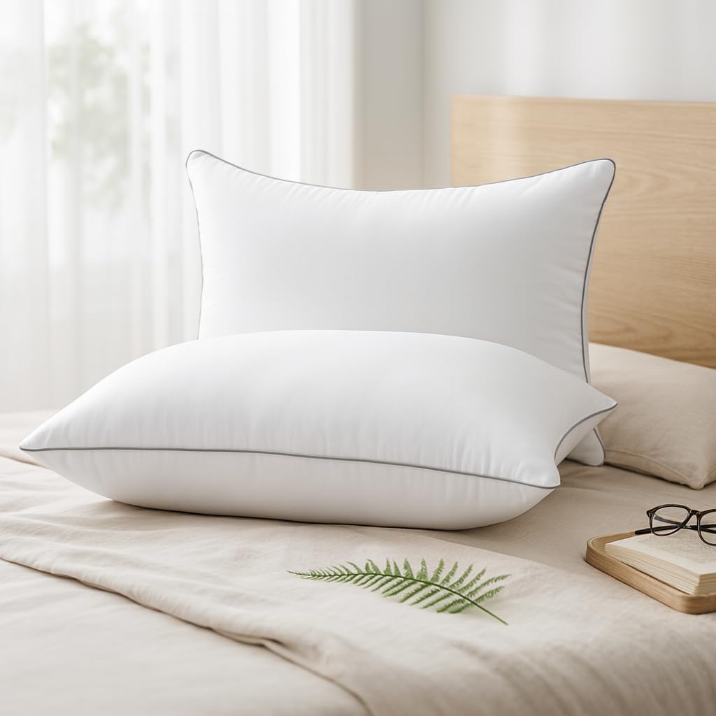 HUXMEYSON Pillows Standard Size Set of 4, Down Alternative Fill