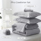 JOLLYVOGUE Bedding Comforter Set, Ultra-Soft Bed in a Bag 7 Pieces, Oeko-TEX Certified Bedding Set with Down Alternative Comforter, Sheets, Pillowcases & Shams