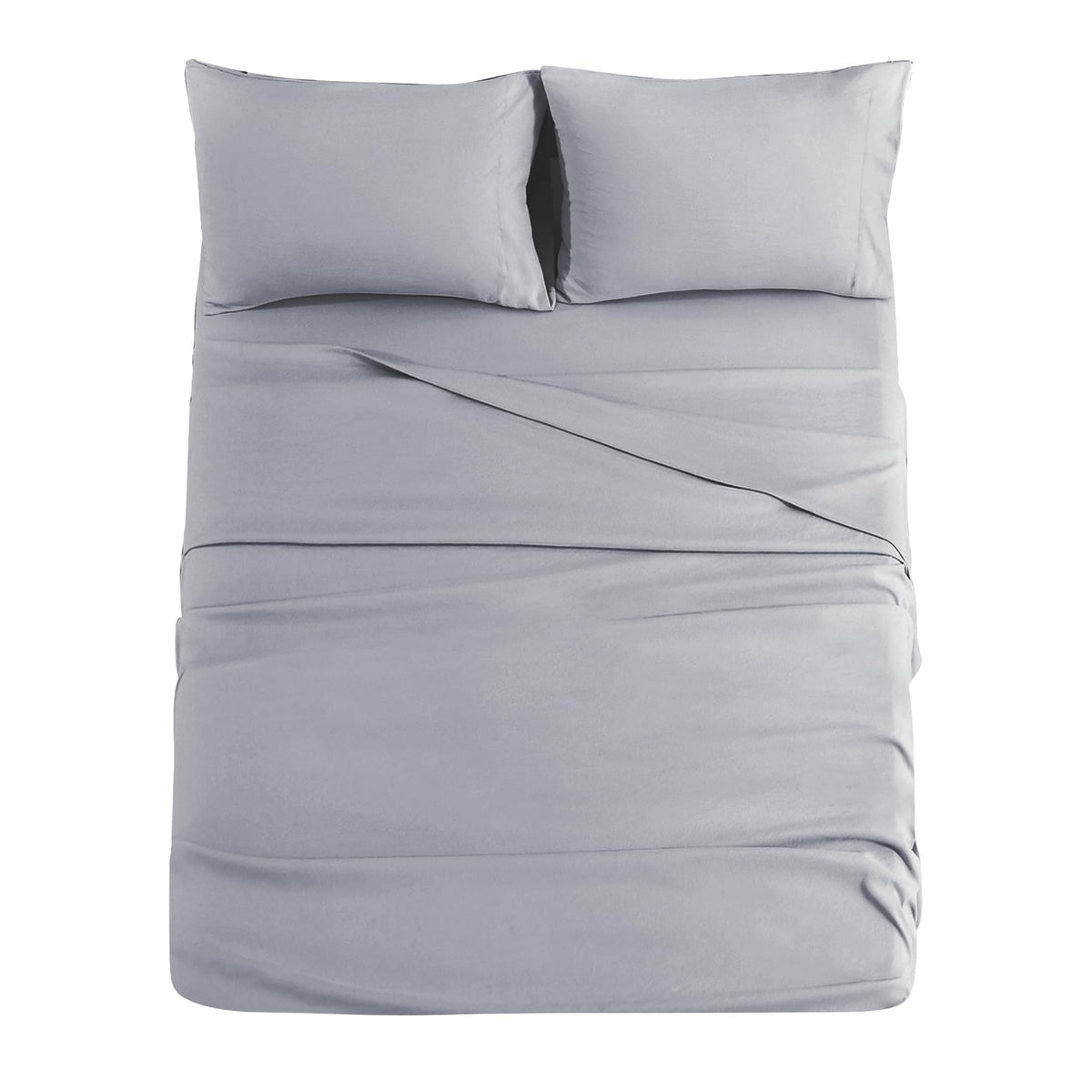 JOLLYVOGUE Queen Size Bed Sheet Set - 4 Piece Bed Sheets Set with Deep Pocket - Soft Breathable & Cooling - Resists Shrinkage & Fading Draps Queen - Easy Care (Dark Grey)
