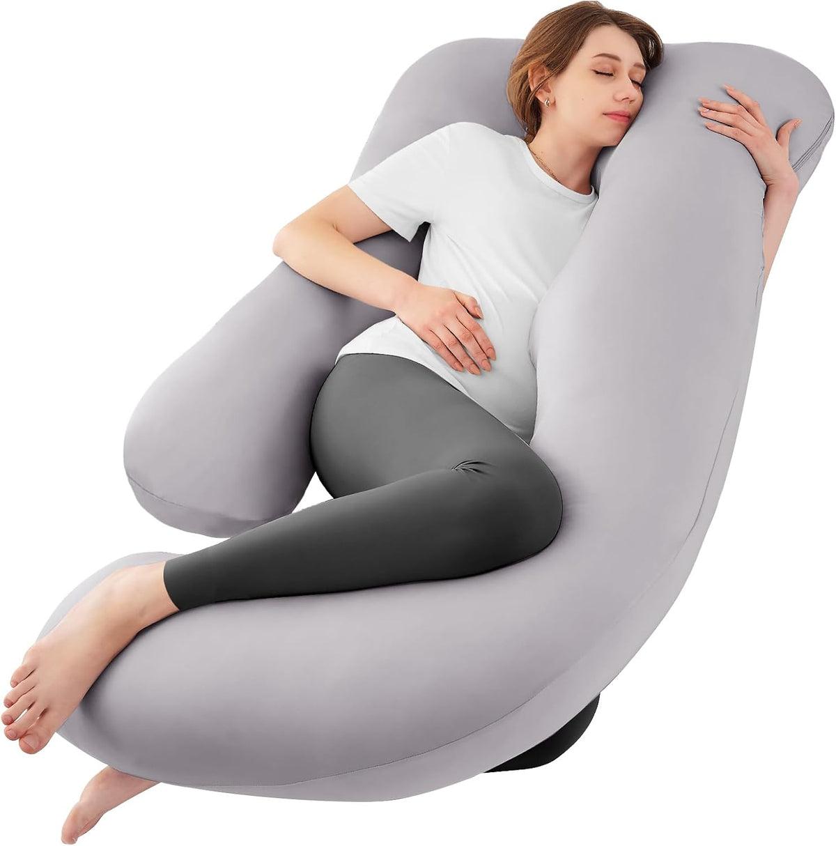 Sasttie Cooling Pregnancy Pillows for Sleeping, 57'' Full Body Pillow