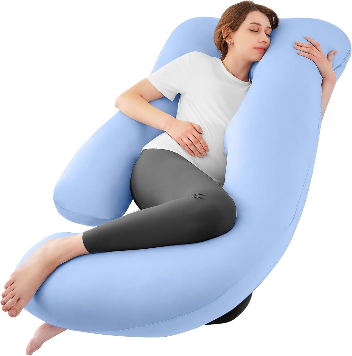 Sasttie Cooling Pregnancy Pillows for Sleeping, 57'' Full Body Pillow