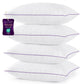 JOLLYVOGUE Pillows Standard Set of 4, Bed Pillow for Side, Back, and Stomach Sleepers, Down Alternative Filled Full Size Pillows, Luxury Hotel Quality and Machine Washable, 26" x 17", 4 Pack
