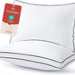 MUXHOMO Bed Pillows Standard Size Set of 2, Full Size Gusseted Bed Pillows for Side, Back, and Stomach Sleepers, Hotel Quality, Oeko-Tex Certified Fluffy Supportive Down Alternative Filling, 2 Pack
