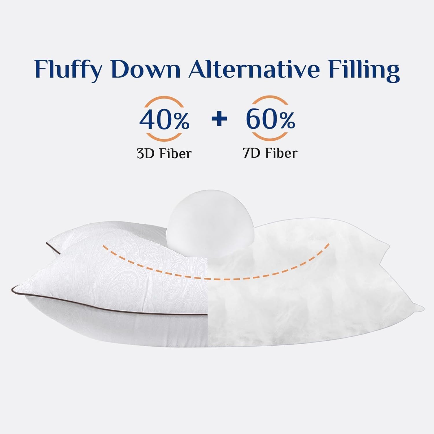 JOLLYVOGUE Bed Pillows Standard Size Set of 4, Cooling and Supportive Full Pillow 4 Pack with Down Alternative Filling for Side and Back Sleepers, Hotel Collection