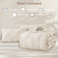 JOLLYVOGUE Twin Comforter Set 5 Pieces - Bed in a Bag Twin for All Season, Pintuck Bedding Comforter Sets with Comforter, Flat Sheet, Fitted Sheet and Pillowcases & Shams, Beige
