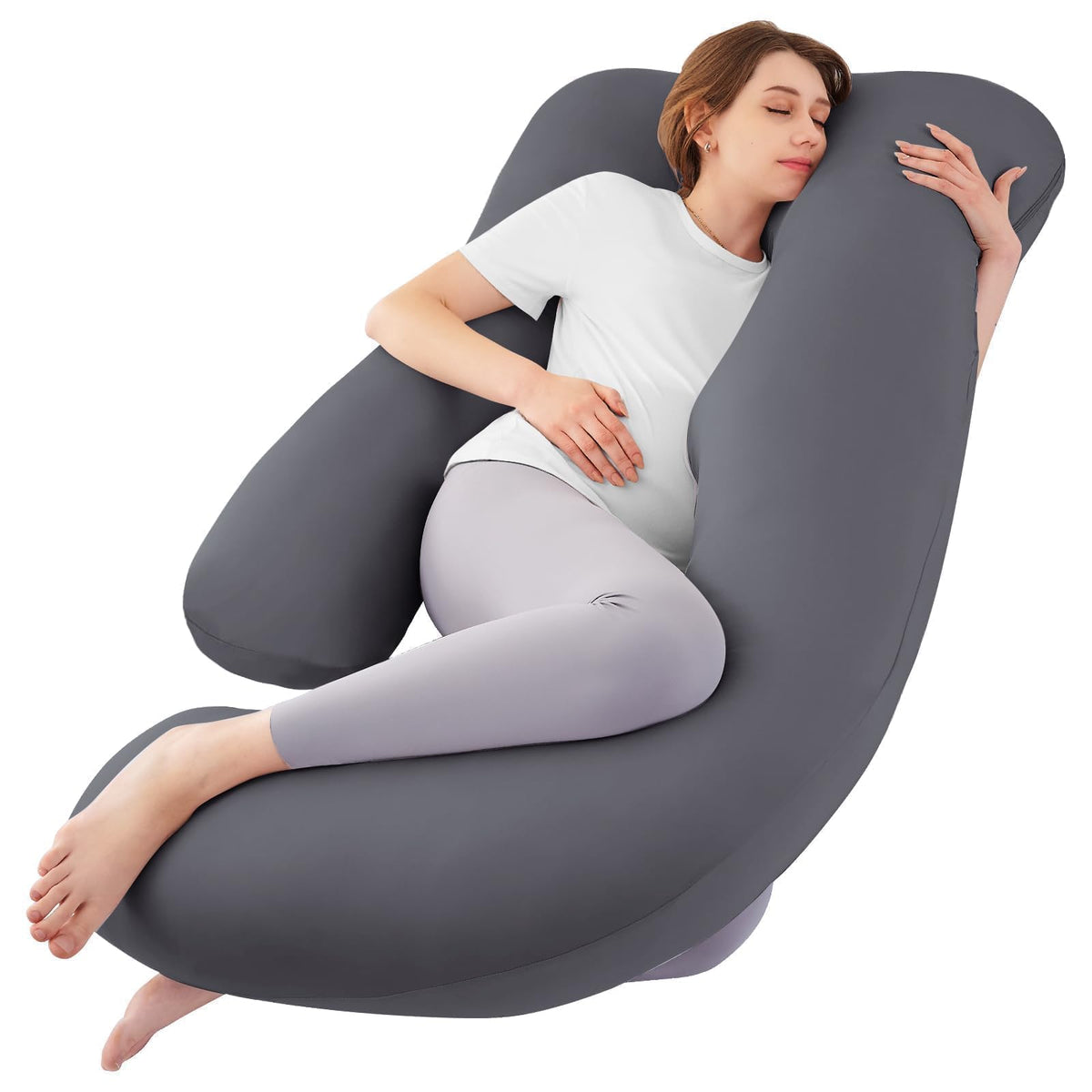 Sasttie Cooling Pregnancy Pillows for Sleeping, 57'' Full Body Pillow