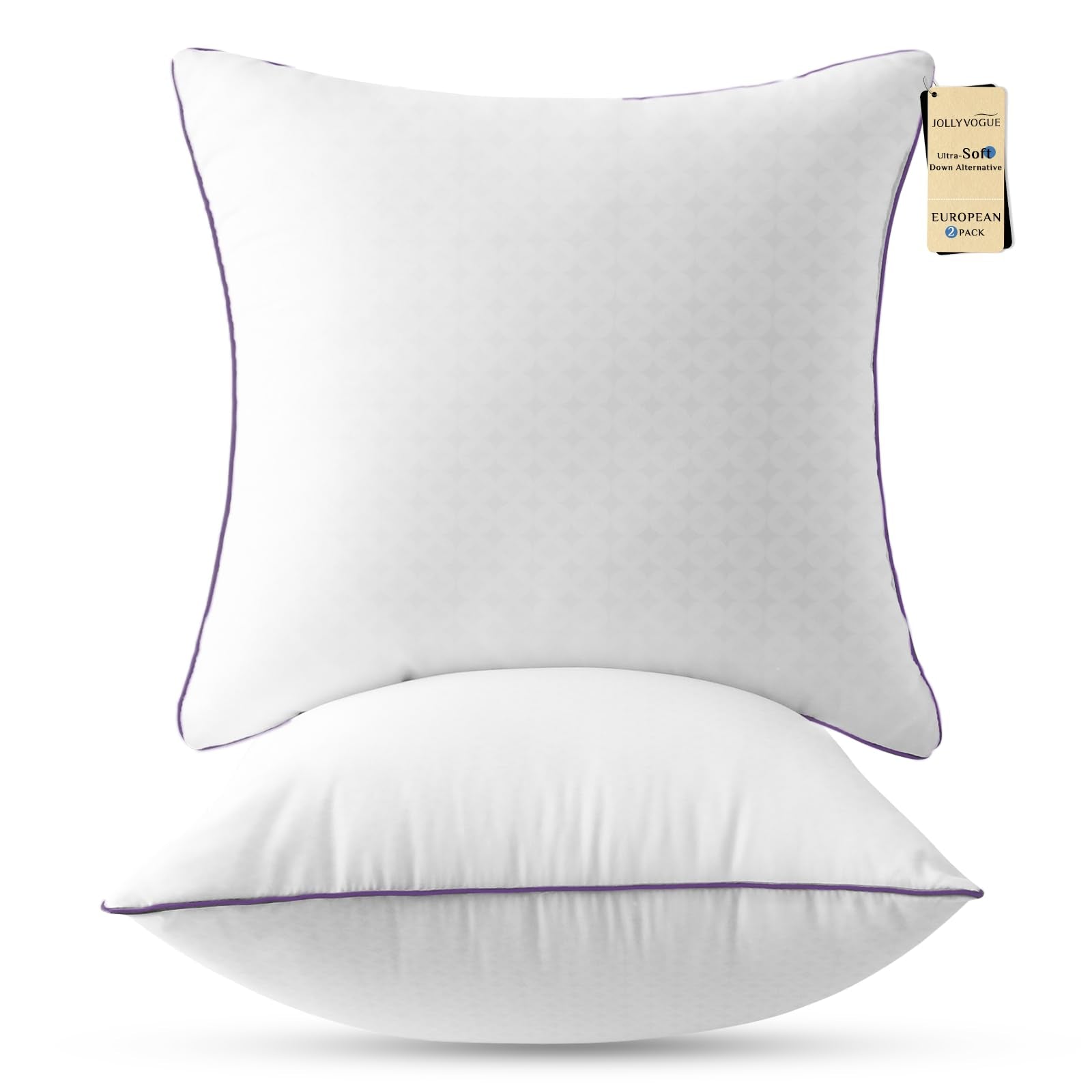 JOLLYVOGUE Pillows Standard Size Set of 1, Washable Supportive Single Bed Pillow with Super Soft Down Alternative Fill, Luxury Fluffy Hotel Quality for Side, Back, and Stomach Sleepers
