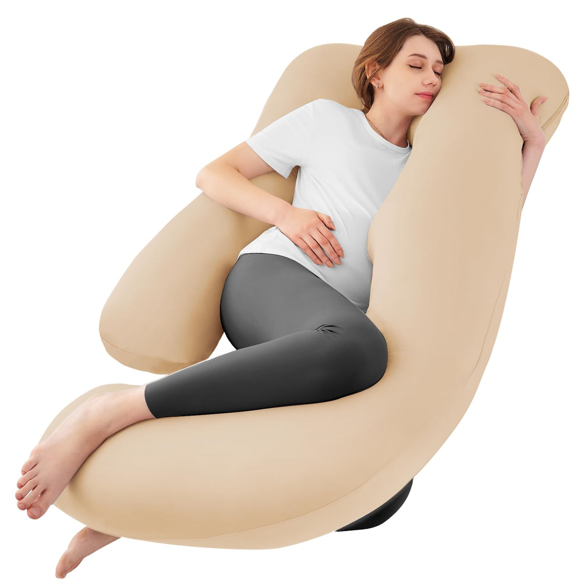 Sasttie Cooling Pregnancy Pillows for Sleeping, 57'' Full Body Pillow