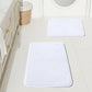HUXMEYSON Bathroom Rugs Sets 3 Piece, Non-Slip & Quick Dry Bath Mat Set, Ultra Soft Velvet Bath Rugs for Bathroom, Toilet and Shower Floor, Grey