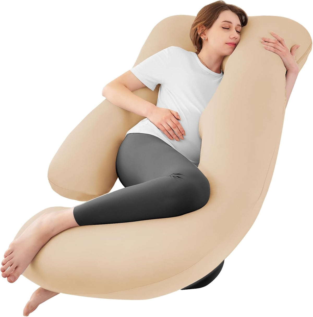 Sasttie Cooling Pregnancy Pillows for Sleeping, 57'' Full Body Pillow