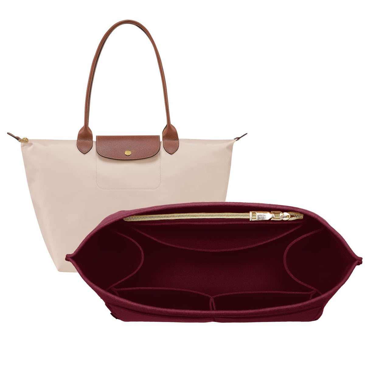 Purse Organizer Insert for Longchamp Bag, Tote Handbag Organizer for Women